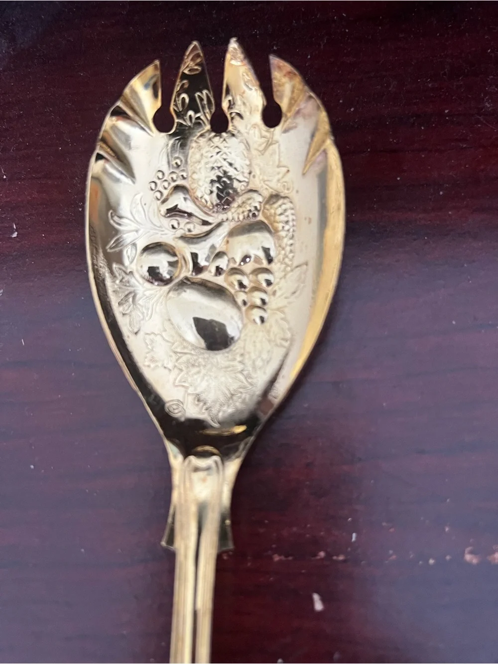 Vintage Sheffield England Gold Plated Salad Serving Set NOS Unused in Box
